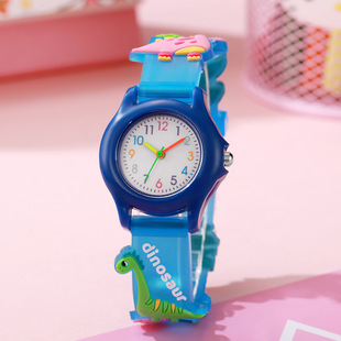 Cute Dinosaur Cartoon Stereo Pattern, Childlike Dreamy Style, Silicone Material Kidsren's Quartz Watch