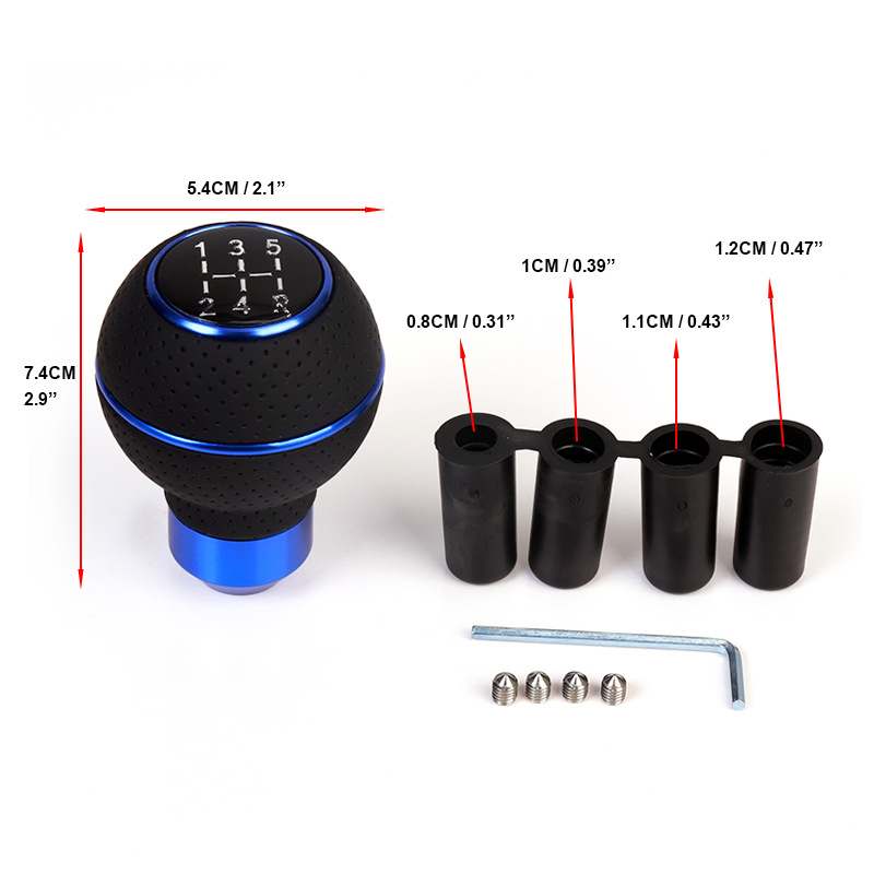 Cross-border hot sale suitable for car modification 5-speed shift handball gear lever gear handle head gear handle ball accessories