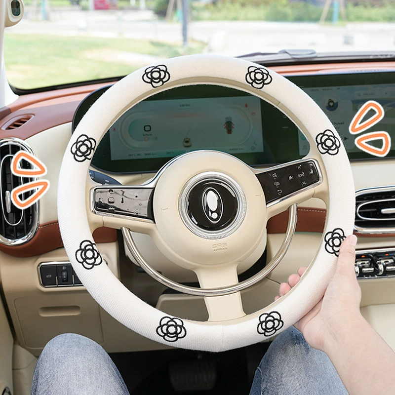 Крышка рулевого колеса автомобиля лето хлопок Камелия автомобиль скольжения крышка четыре сезона Универсальный Руль крышка оптом