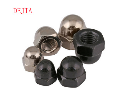 镀镍盖型螺母M3M4M5M6M8M10M12球头圆头盖形螺帽装饰盖母黑色盖帽