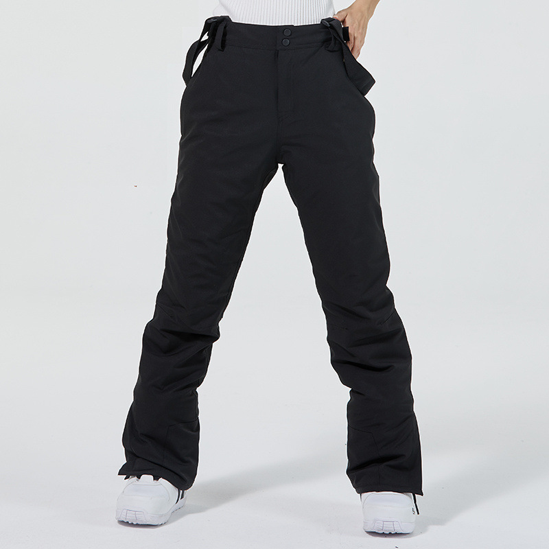 남녀공용 스키바지, 겨울철 야외용 스노우보드 및 더블보드 스키바지, 방풍 및 보온성, 도톰한 멜빵, 슬림 스키바지