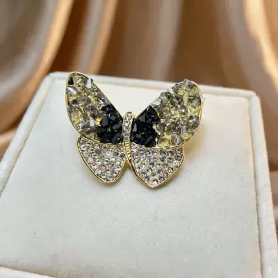 Yaxa sancaqları, enamel-painted butterfly brooch for women