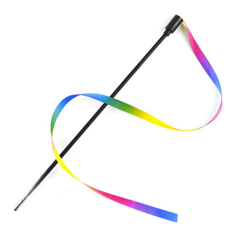Rainbow Cat Stick Double-Sided Color Strip Cat Stick Cat Toys for Cats