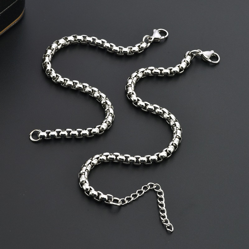 Trade European and American Stainless Steel Pearl Bracelet Wholesale Personalized Style Men and Women Simple Fashion Corn Chain Titanium Steel Jewelry