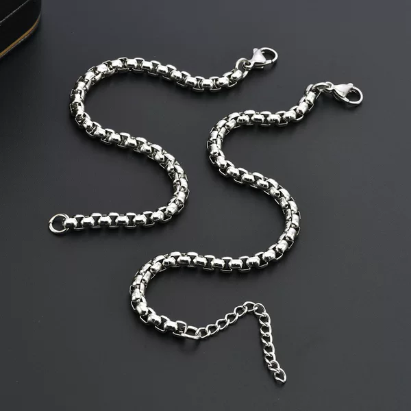 Trade European and American Stainless Steel Pearl Bracelet Wholesale Personalized Style Men and Women Simple Fashion Corn Chain Titanium Steel Jewelry