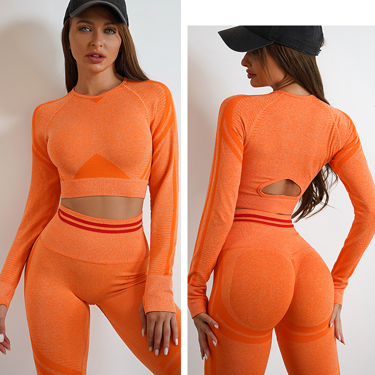 Sports Solid Color Nylon Round Neck Tracksuit Leggings display picture 2
