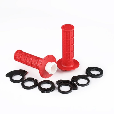 Off-Road Motorcycle Handlebar Grip Rubber Handlebar Cover Suitable for Ktm Kawasaki Yamaha Honda Large Twist Oil Turn Handlebar Cover (Motorcycle Handle Cover) - red-self-locking-rubber-handle-cover