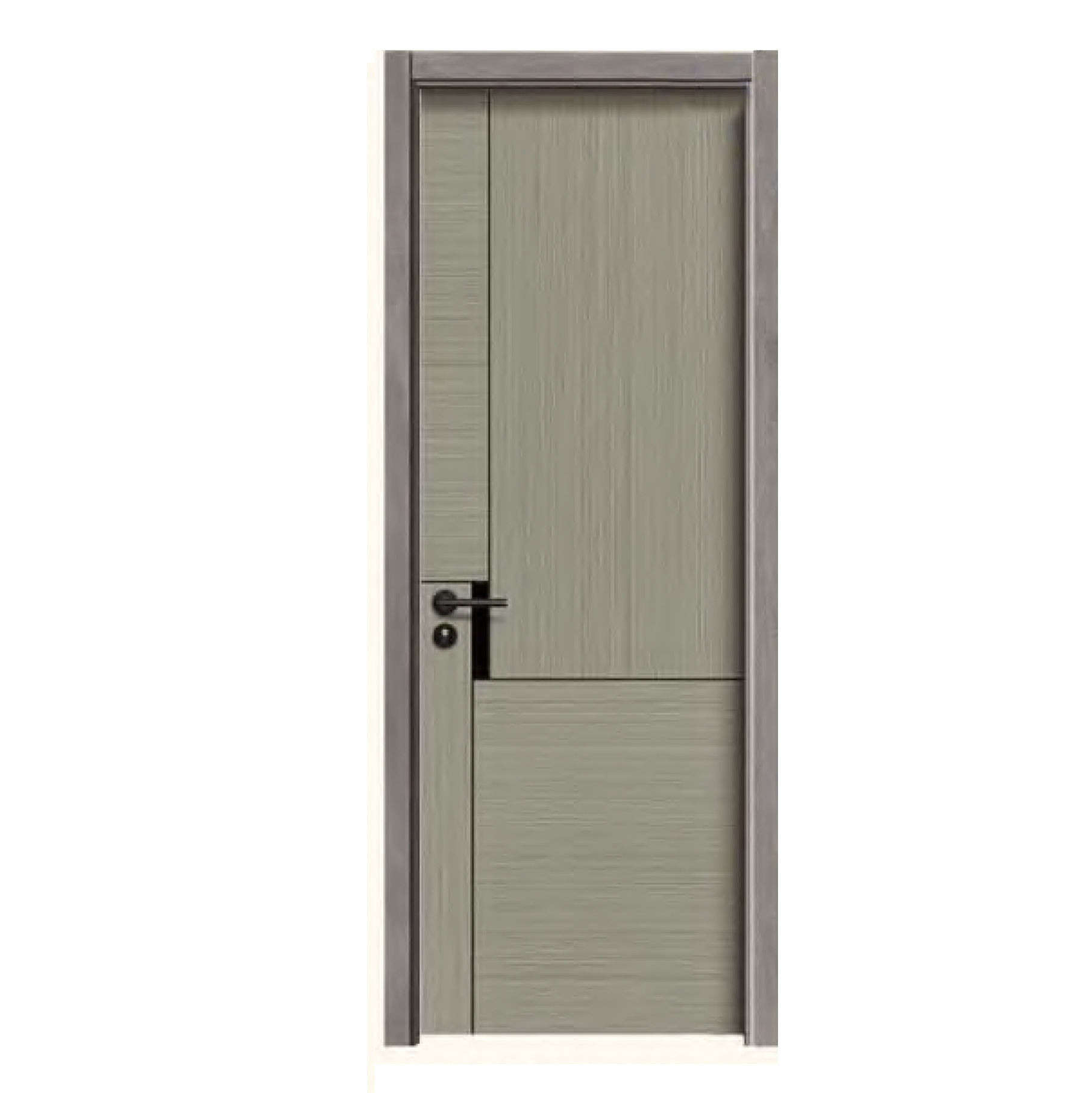 Puerta de madera sólida puerta interior compuesta puerta de dormitorio sin pintura puerta de apertura plana conjunto de herramientas puertas de madera puertas de ingeniería de oficinas de hotel image 6