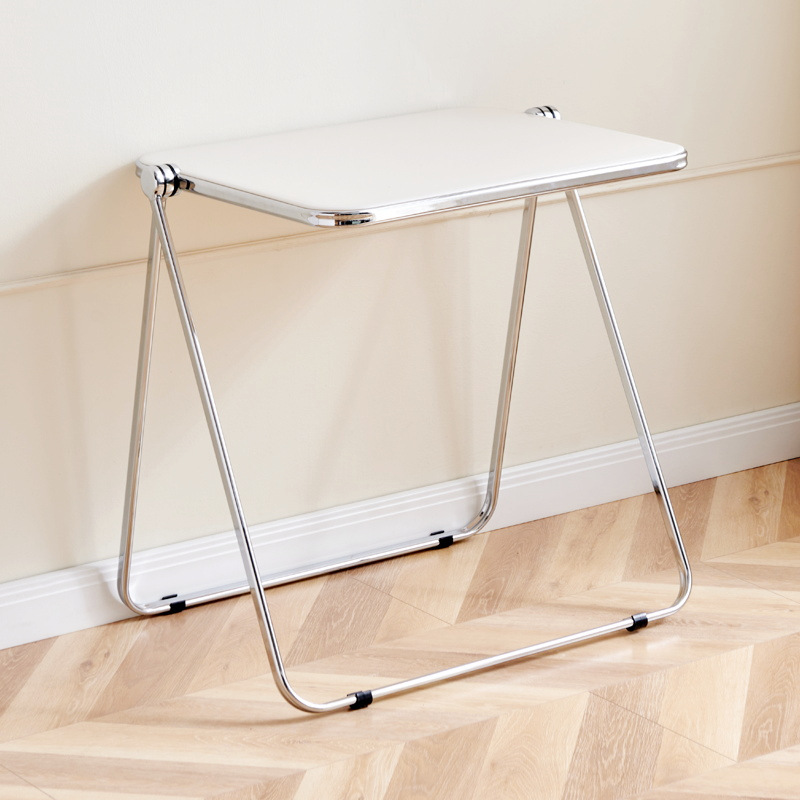 Simple moderno neto rojo ins metal transparente portátil plegable mesa cuadrada portátil de almacenamiento de oficina mesa de estudio