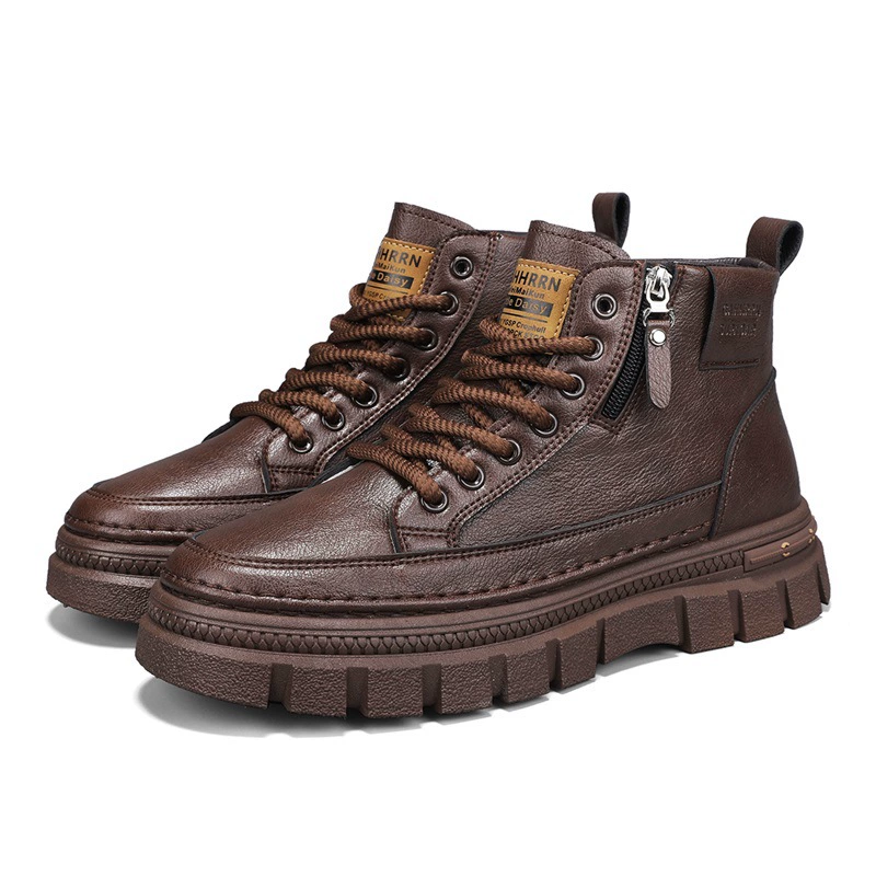 Men’s demi‑season high boots (Martens D087), side zipper, British style, leisure