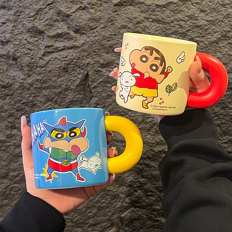 Crayón pequeño nuevo regalo de cumpleaños taza de café de gran capacidad taza de agua encantadora taza de cerámica doméstica