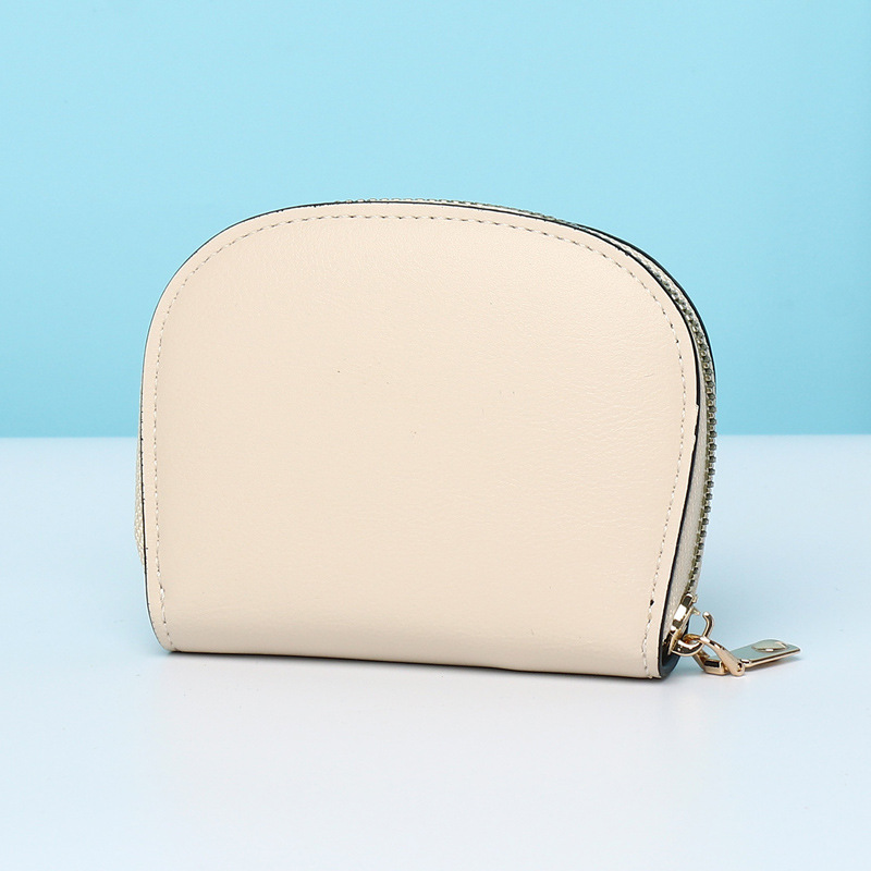 Cartera corta 2023 nueva moda de moda simple multi-Tarjeta semi-redondo tarjeta bolsa de mano con mini bolso de las mujeres