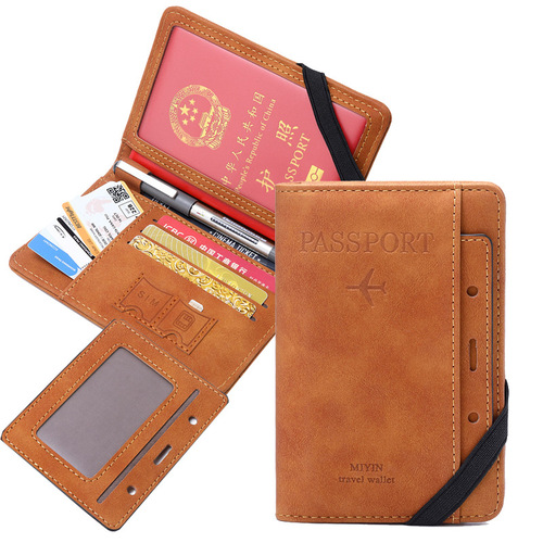 Portable RFID-blocking passport holder with multi-functional vaccine card slot, travel wallet, and passport clip, 2024 model