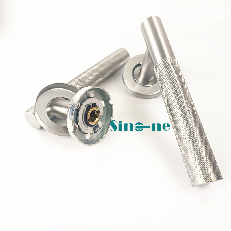 欧式304不锈钢管状网纹防火门办公室门室内木门精品网纹分体把手