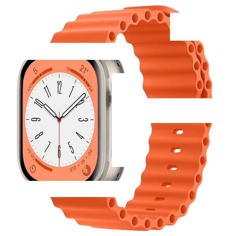 Силиконовый ремешок для часов (PG75) для Apple Watch, океанская застежка, 44/45/46/49 мм, множество цветов