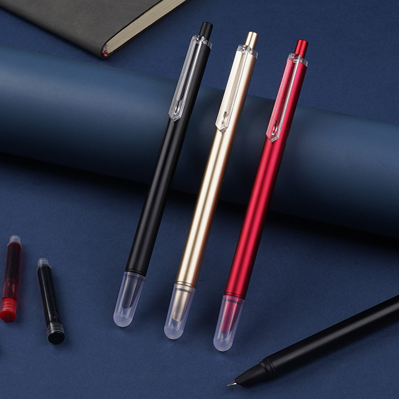 Press the pen to wholesale students 0.38EF dark tip high-value replaceable ink sac special rigid pen for primary school students to practice calligraphy