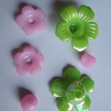 DIY 串珠 玫瑰花 新 3层花瓣 亚克力 实色 散珠批发 花瓣