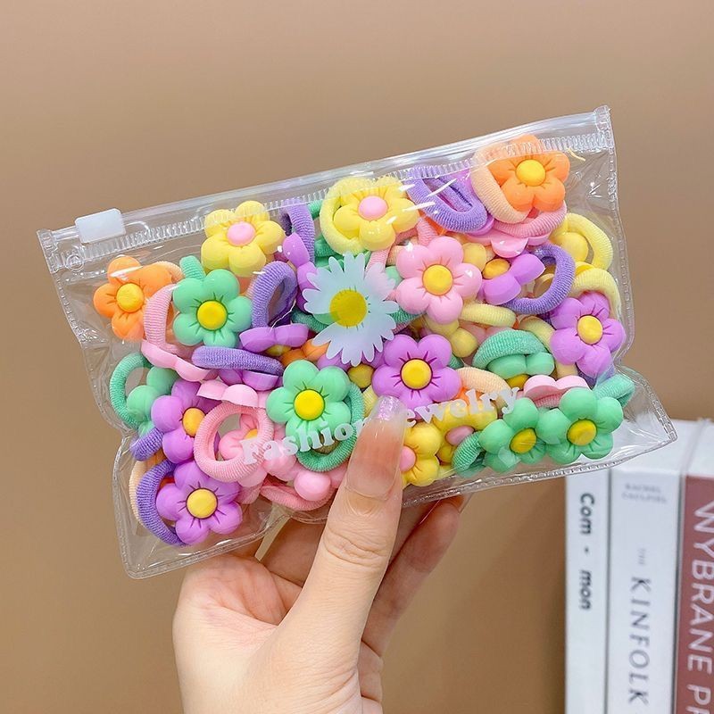 Nuevo anillo de pelo de pulgar para niños banda de goma adorable niñas adornamiento de cabello banda de goma no daña el cabello elástico