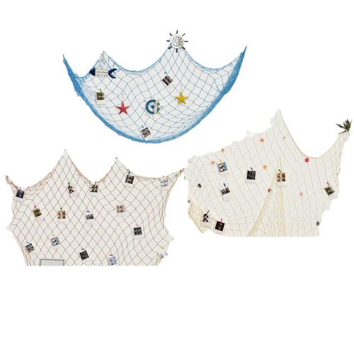 Mediterranean style kindergarten cotton thread hemp rope fishing net wall decoration ins style decoration net photo wall background wall