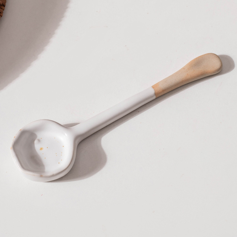 Japanese Ceramic Coffee Scoop With Long Handle Heat Resistant_voghion.com
