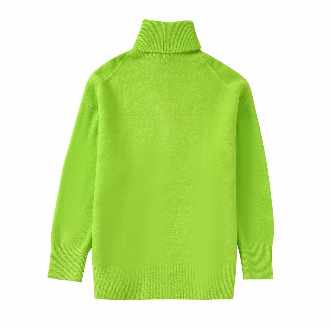 solid color loose turtleneck long sleeve sweater NSAM139046