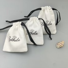 白色帆布抽绳袋古法香料精油艾灸条包装化妆品金银首饰收纳包定制