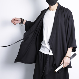 Summer Chinese style solid color casual Chinese clothing cardigan Japanese increased widening plus size a generation of hair