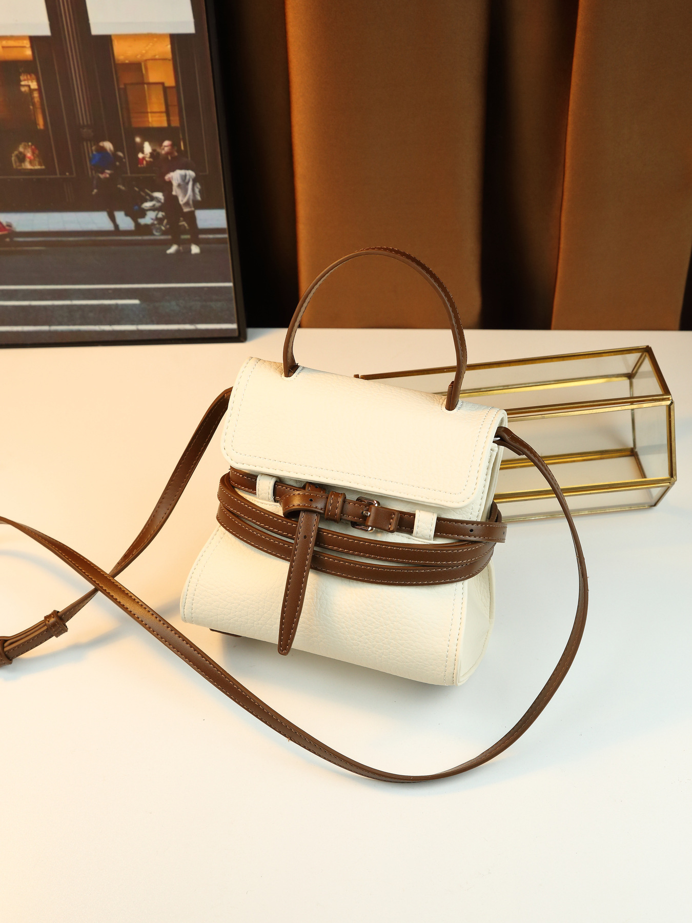Damen Handtasche Aus Gewachstem Leder Als Umhängetasche Elegant_voghion.com