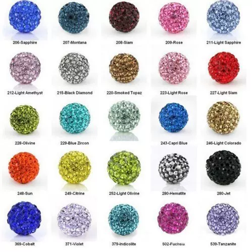 14mm直孔钻球满钻ab软陶泥双孔香巴拉珠子手链DIY串珠白绿配件g45