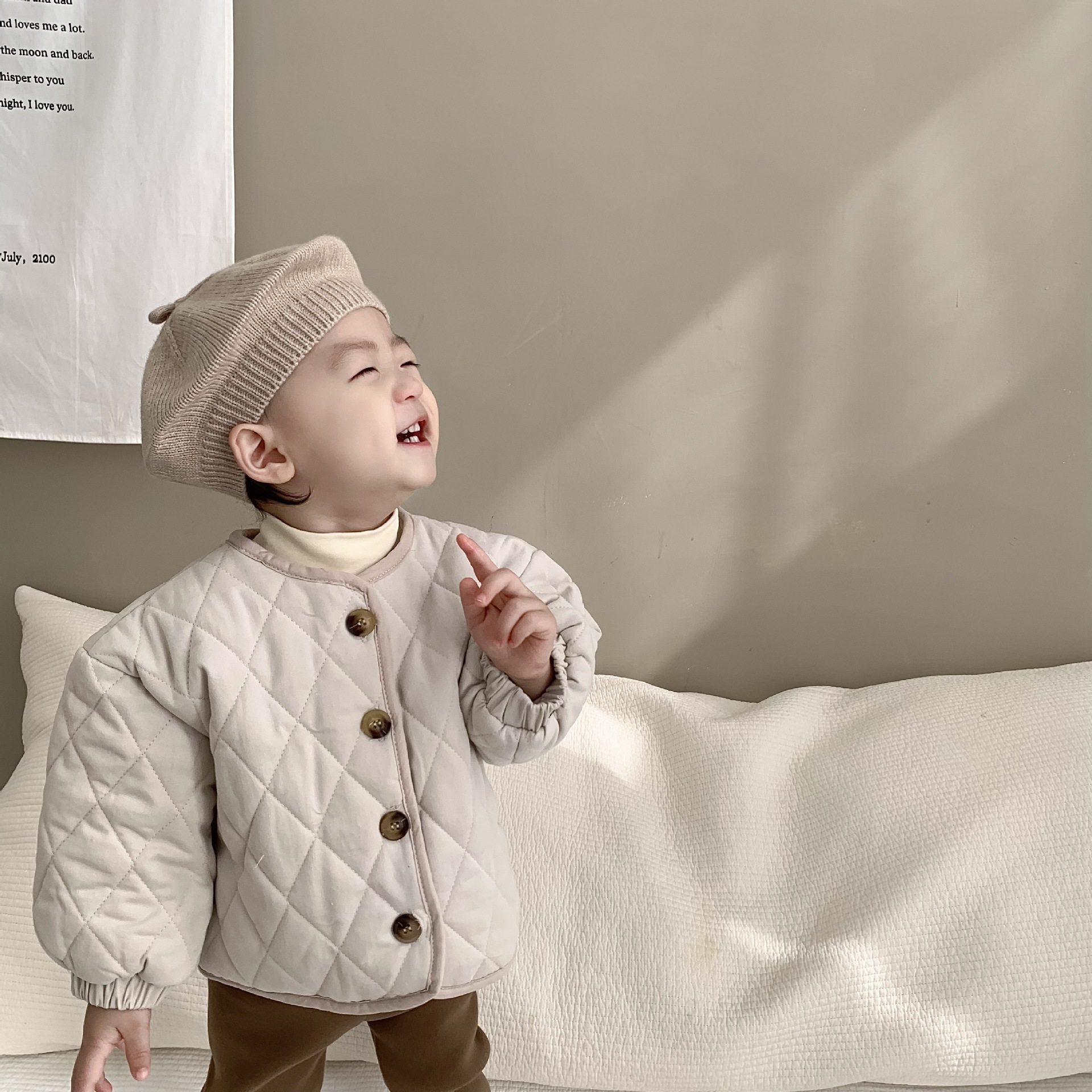 Ropa de algodón acolchado para niños pantalones traje bebé Outwear 2023 Otoño e Invierno estilo coreano ropa para niños bebé Abrigo acolchado de algodón