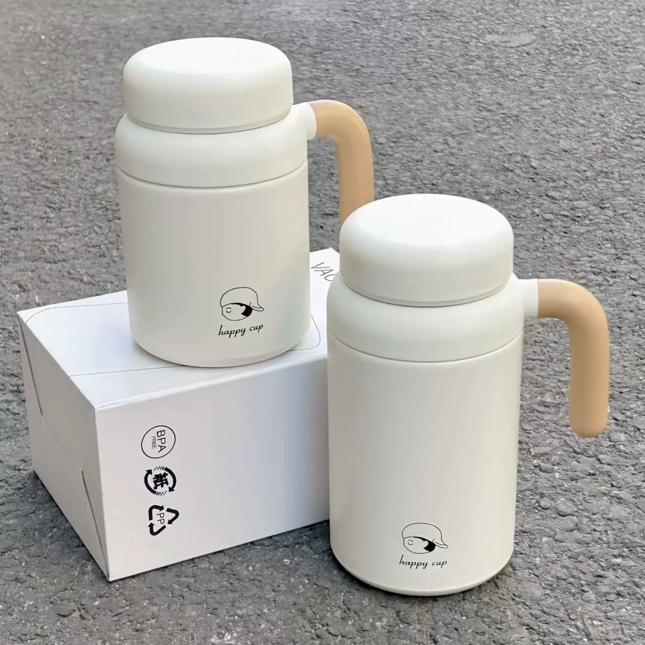 手柄办公杯316高颜值不锈钢保温杯便携大容量家居创意水杯咖啡杯