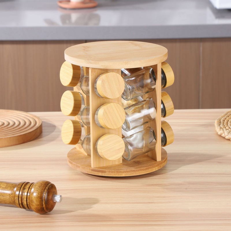 Round bamboo cover with 12 heads