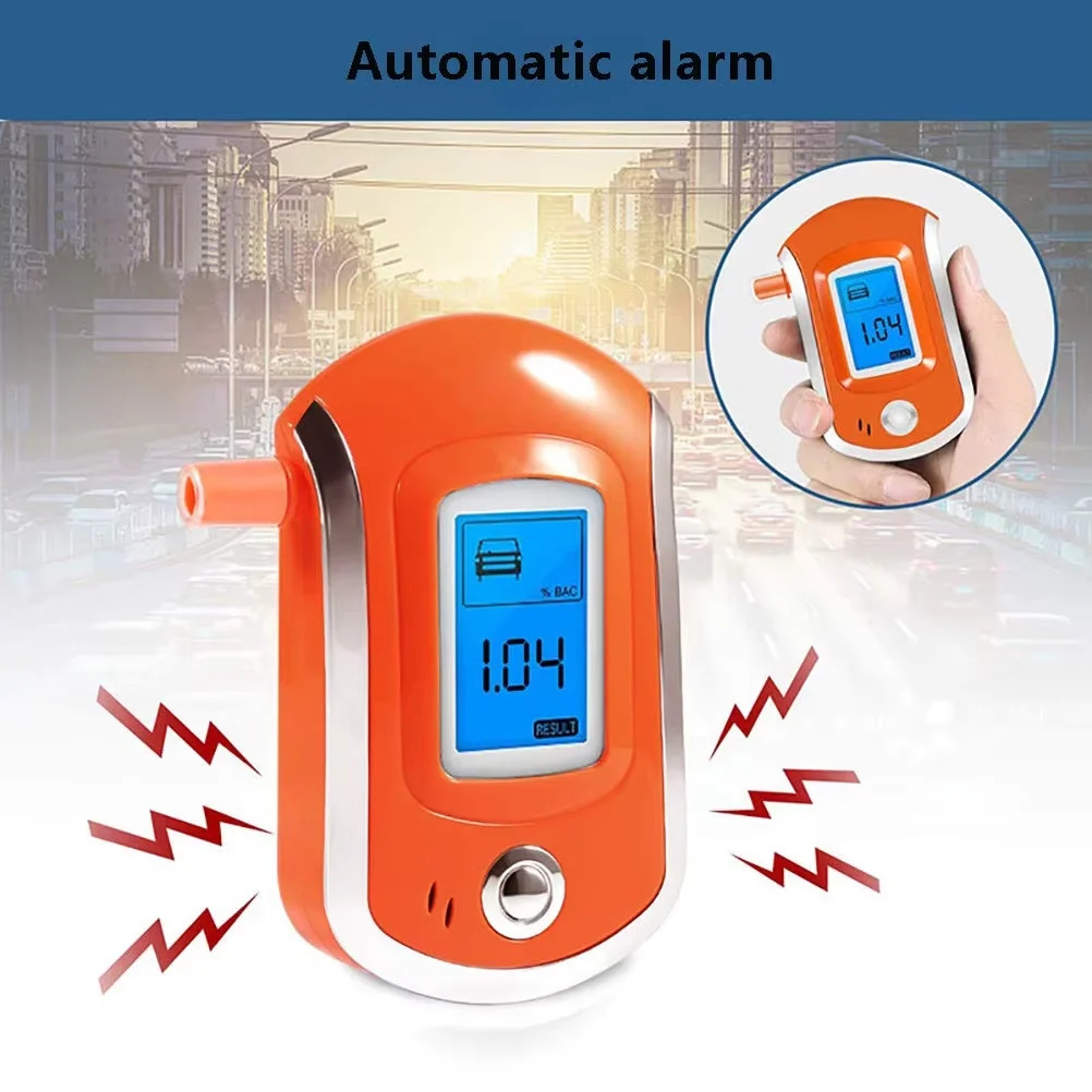 AT-6000 便携式酒精测试器吹气酒后检测仪 橘色限定、响亮报警声