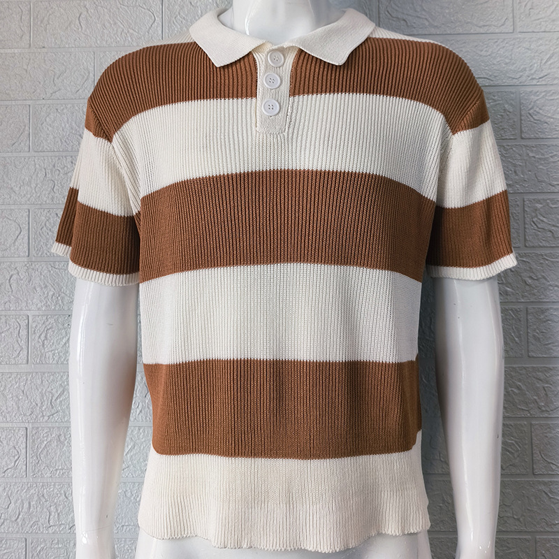 2024 Neues farbiges kurzärmliges Polokragen-Strickhemd Muscle Men's Wear_voghion.com