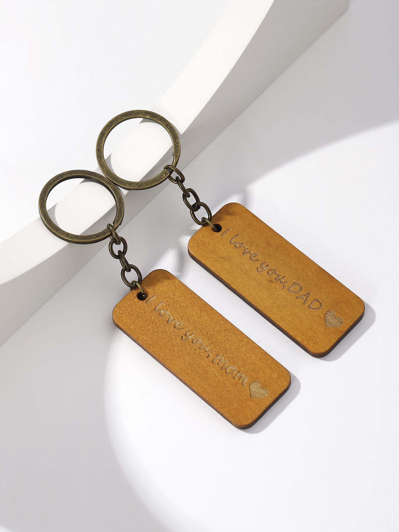 Simple Style Geometric Letter Wood Mother'S Day Father'S Day Unisex Keychain display picture 19