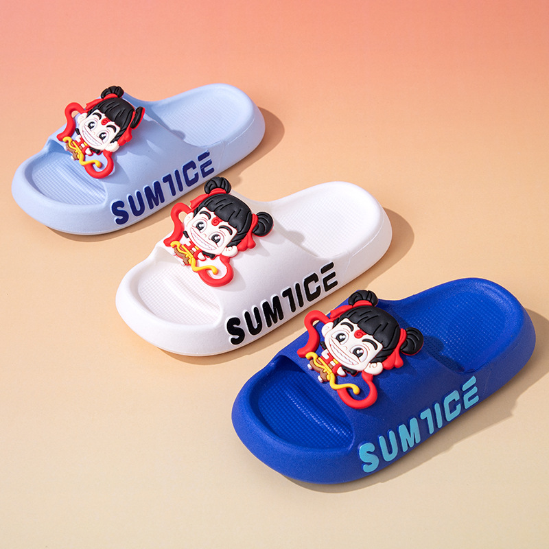 Children's Cartoon Children's Shoes Summer New Home Non-Slip Bathroom Outdoor Slippers Baby Boy Beach Swimming Slippers