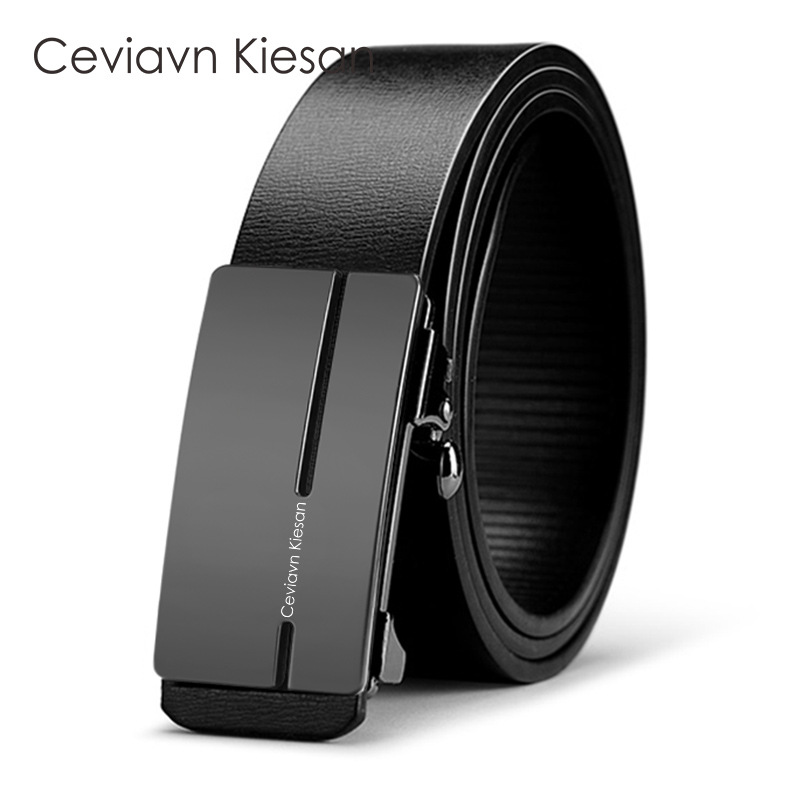 Ceviavn kiesan correa de cuero de los hombres Venta caliente desdentado hebilla automática de negocios fabricante de Cinturón de piel de vaca en stock