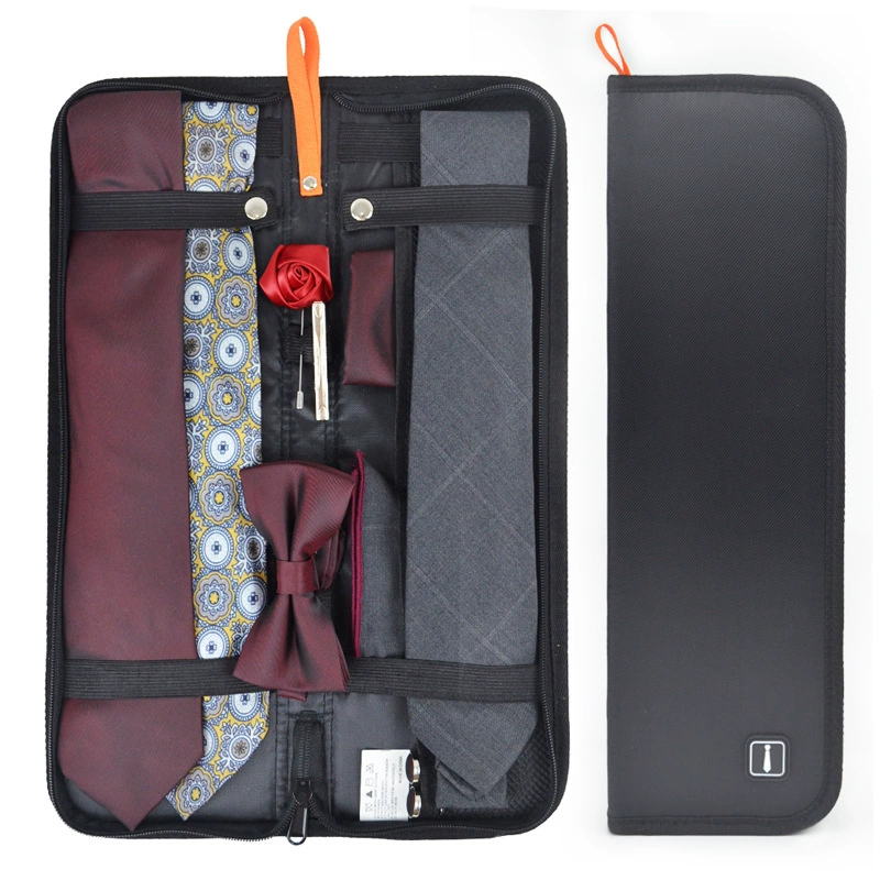 Tie, men's black organizer bag for traveling, nylon storage box, wholesale