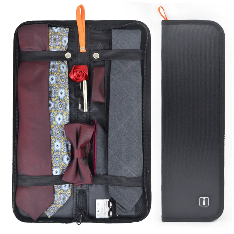 Tie, men's black organizer bag for traveling, nylon storage box, wholesale