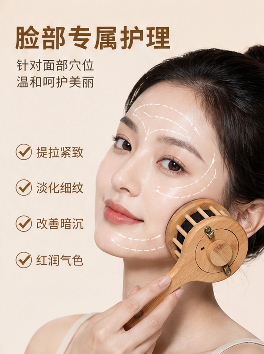 Bian Stone Moxibustion Device Handheld Facial Gua Sha Massage Tool with 54 Moxa Cones for Home Spa Use key features