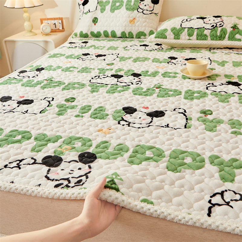 Class A thickened milk velvet bed cover winter fleece-lined mattress bed sheet protective pad tatami mat mattress machine washable
