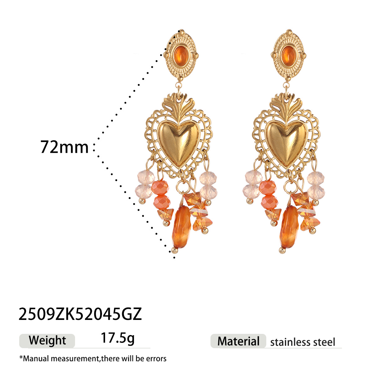 Collar de acero inoxidable para mujeres no se desvanece transfronterizamente, pendientes de borda de amor para mujeres de alta calidad transfronterizas.