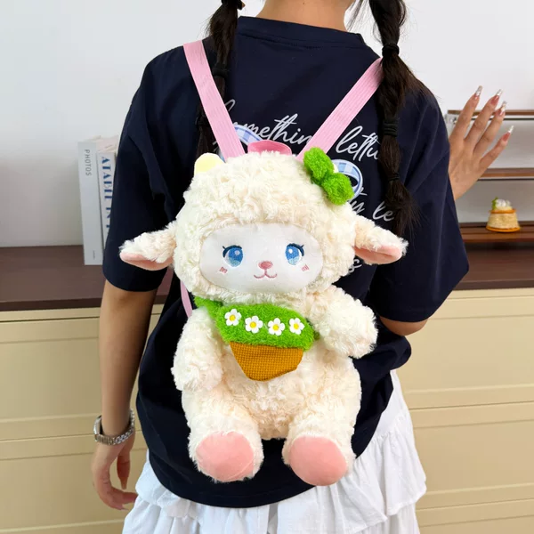 New plush backpack doll, Korean-style, niche design, cute and sweet, small sheep-shaped backpack