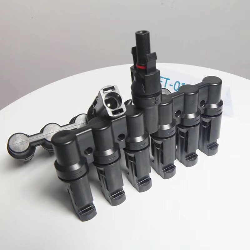 正品1000V 6to1对接原厂MC4光伏并联系统中的DC六转一直流连接器