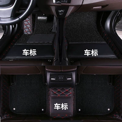 car floor mats, Modelə uyğun ayaqaltı - porsche-718-double-layerblack-with-red-line-black-silk-loop