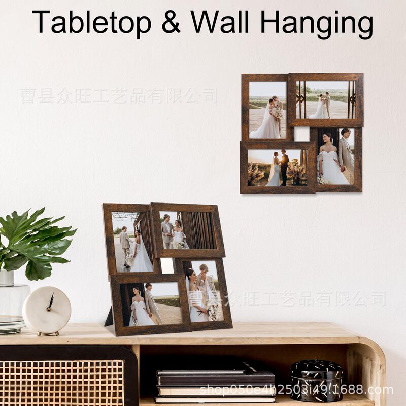 Wooden Photo Family Picture Frame Collage Decorative Wall Mounted Photo Display Stand Desktop Ornament Photo Frame Photo Display Wall