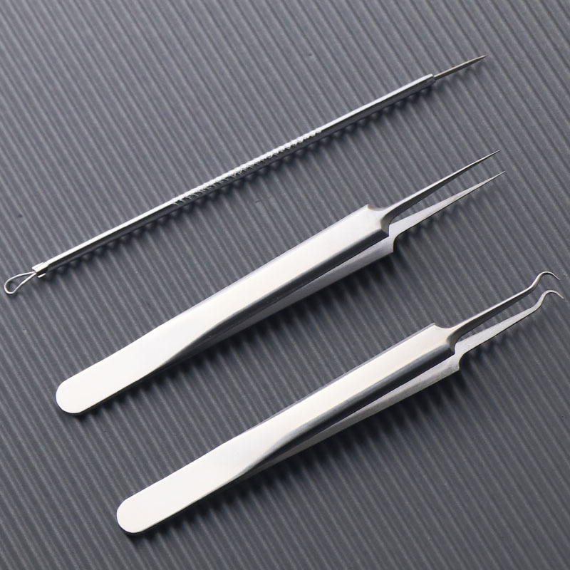 不鏽鋼細胞夾美容院專用去黑頭鑷子粉刺針工具閉口擠痘痘神器套裝