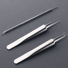 不鏽鋼細胞夾美容院專用去黑頭鑷子粉刺針工具閉口擠痘痘神器套裝