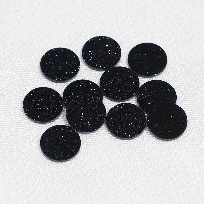 Double-plane round natural blue sandstone gem disc thin sheet bare stone semi-finished diy pendant accessories