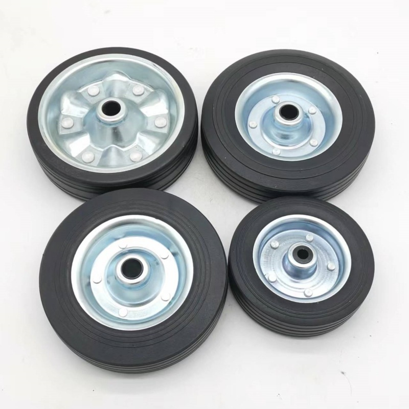 6寸8寸10寸橡胶轮子推车重型实心轮胎拖车导轮千斤顶轮子胶粉轮子